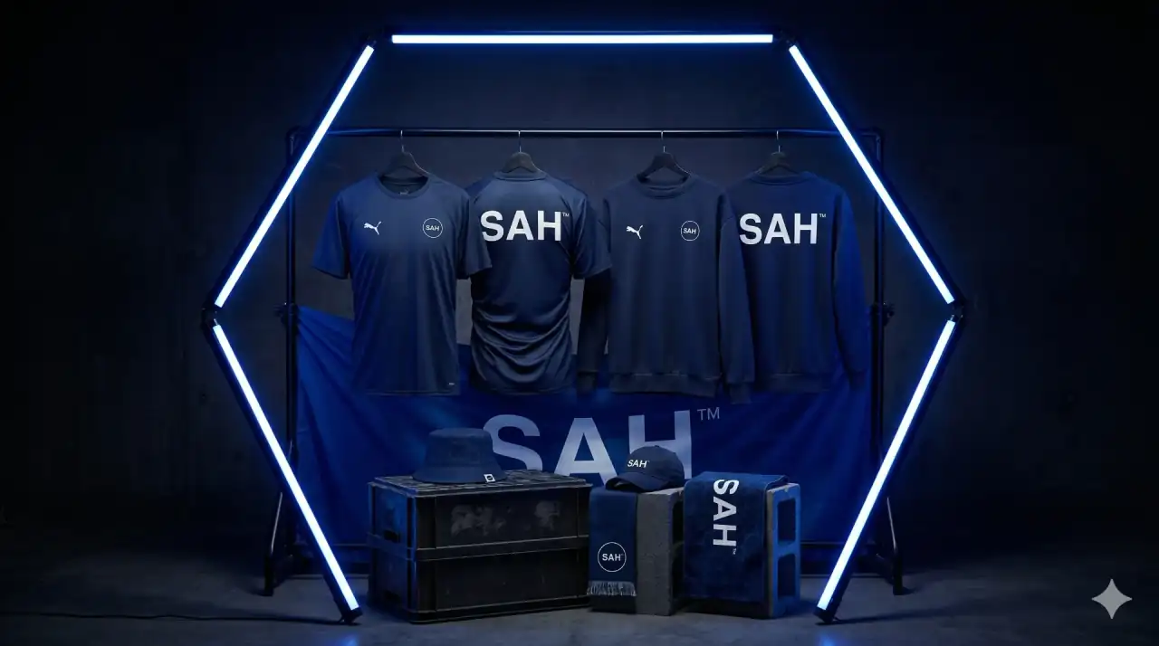 SAH topbillede 2026 – Skanderborg AGF Håndbold spillere i ny merchandise-kollektion